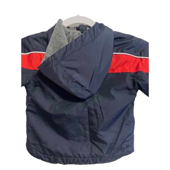 London Fog Coat Infant 12 Month Blue Red Hooded Zip Up - Picture 4 of 8
